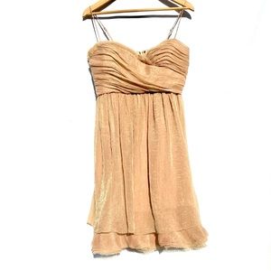 BCBG || Gold Chiffon Party Dress 10